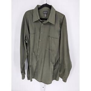 Alexander Lloyd Men's Green Polyester Blend Long Sleeve Dress Shirt Size 2XLT